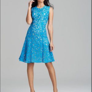 Anne Klein blue lace overlay dress